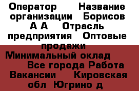 Оператор 1C › Название организации ­ Борисов А.А. › Отрасль предприятия ­ Оптовые продажи › Минимальный оклад ­ 25 000 - Все города Работа » Вакансии   . Кировская обл.,Югрино д.